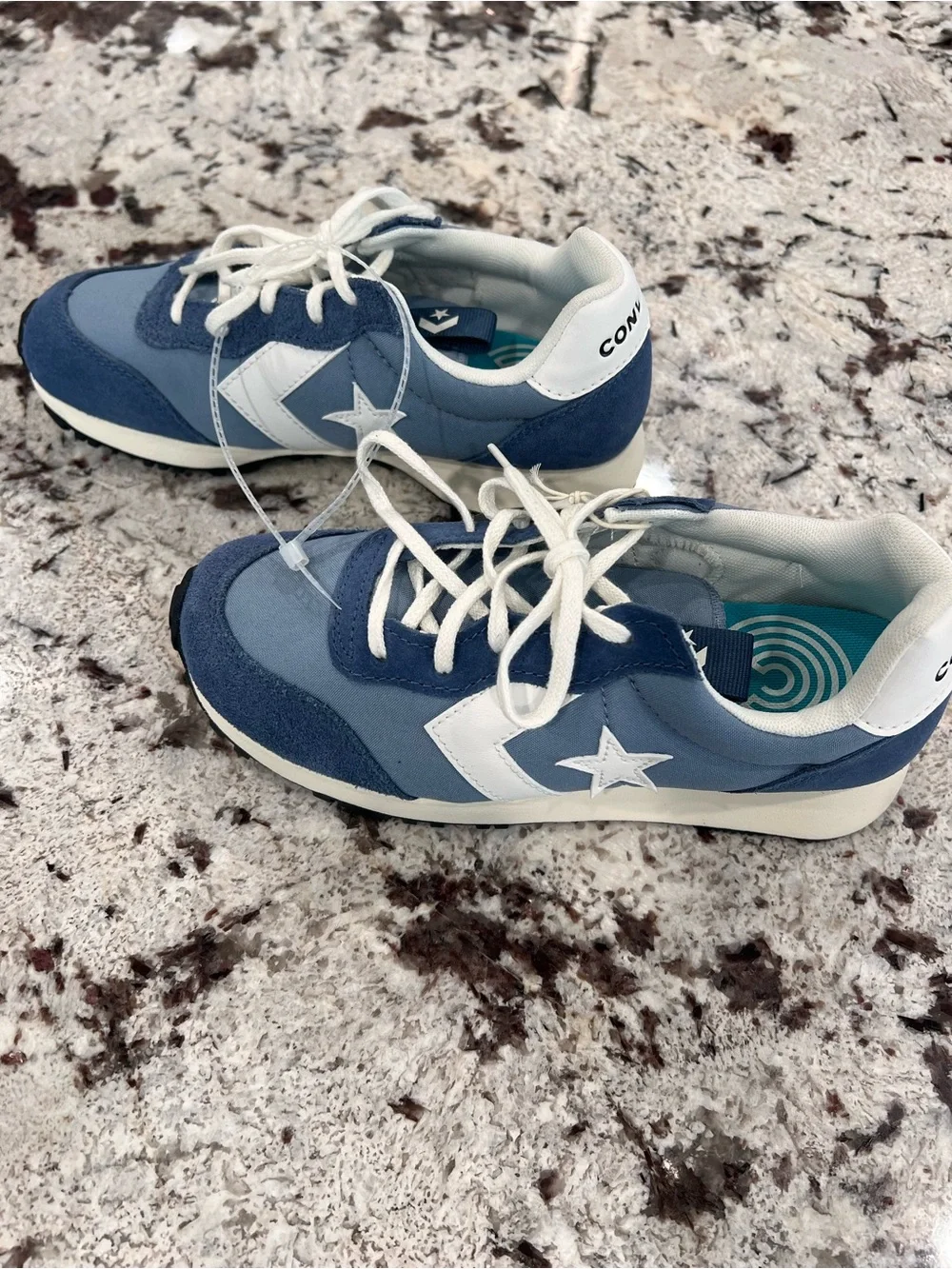 Converse Kids' Light and Navy Blue Retro Runner Sneakers
